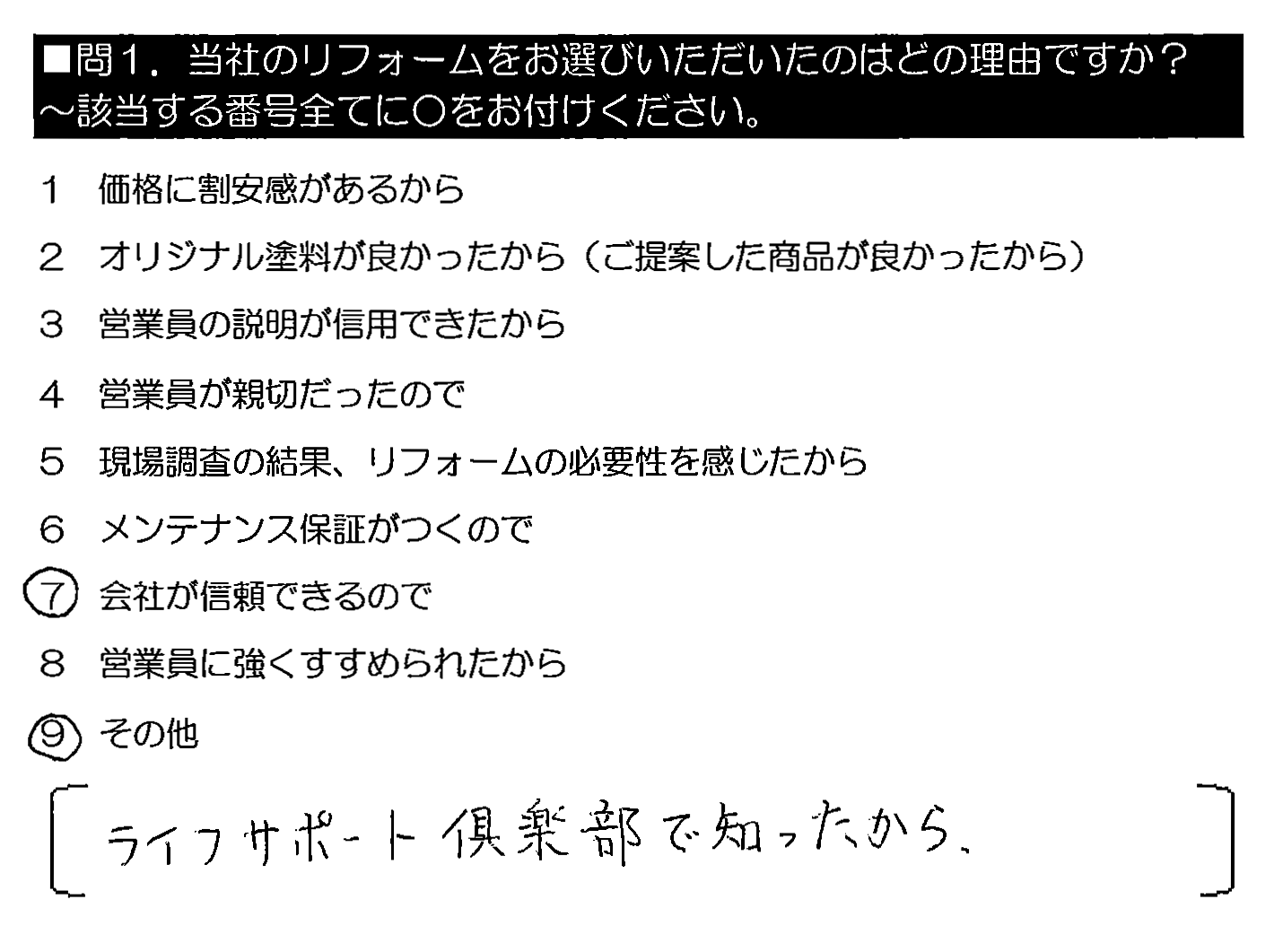 ライフサポート倶楽部で知ったから。