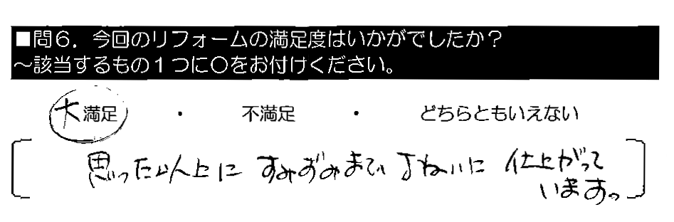 思った以上にすみずみまで丁ねいに仕上がっています。