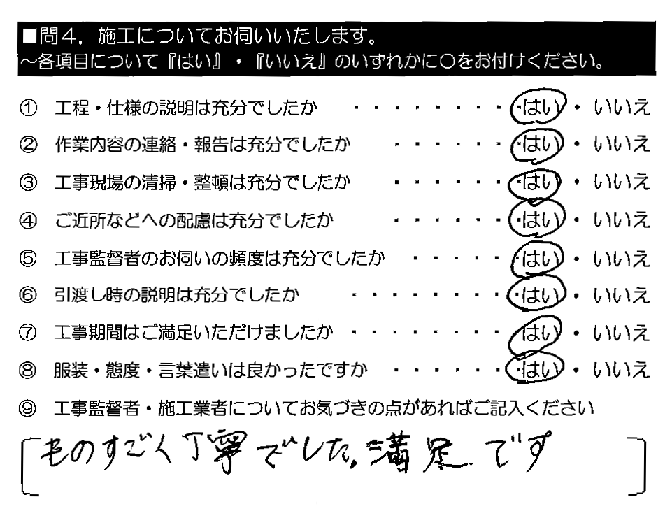 ものすごく丁寧でした。満足です。