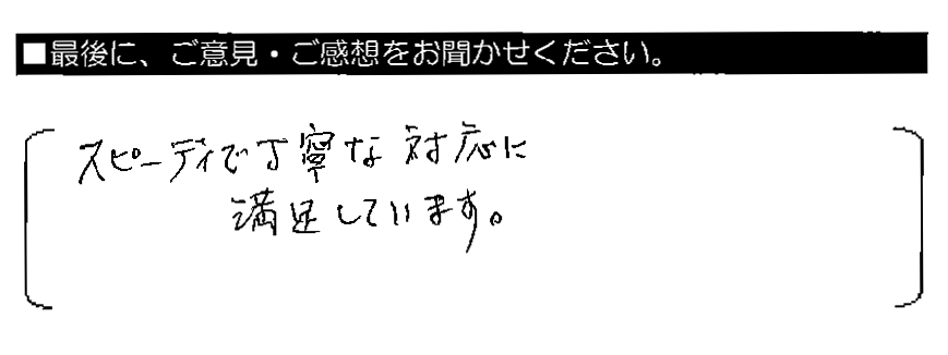 スピーディーで丁寧な対応に満足しています。