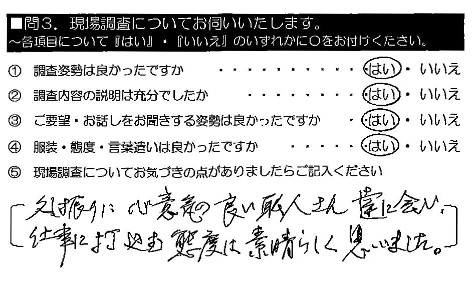 久しぶりに心意気の良い職人さん達に会い、仕事に打ち込む態度は素晴らしく思いました。