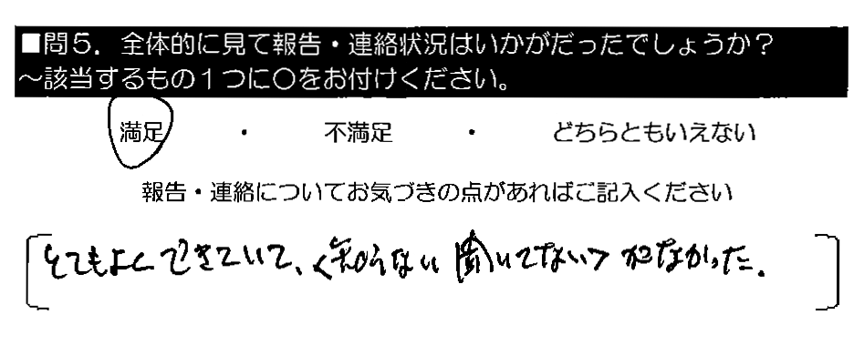 とてもよくできていて、＜知らない・聞いてない＞がなかった。